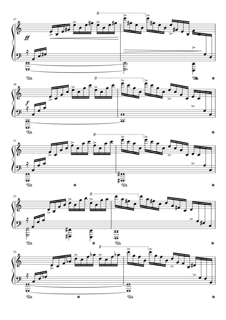 Page 6 of the piano sheet music PDF Piano – Etude op.10 no.1 (Waterfall) Chopin by Chopin