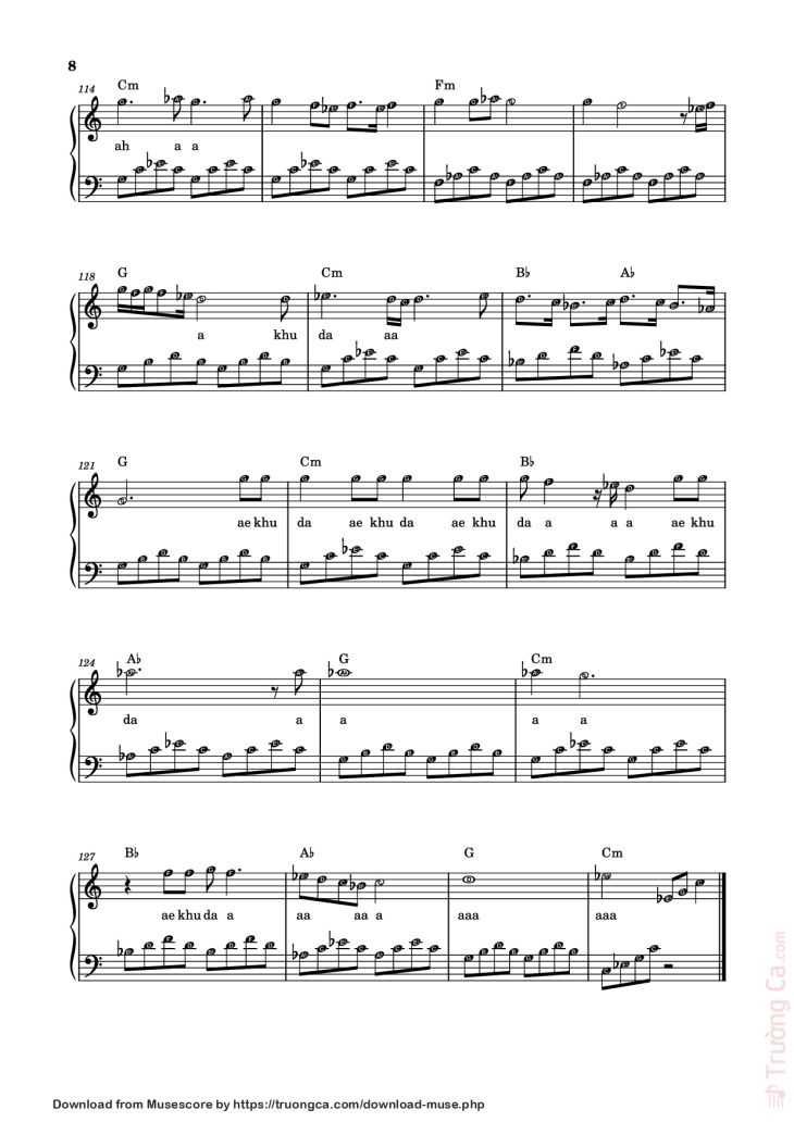 Page 8 of the piano sheet music PDF Piano – jab bana uska hi bana Sheet Piano by Arijit Singh