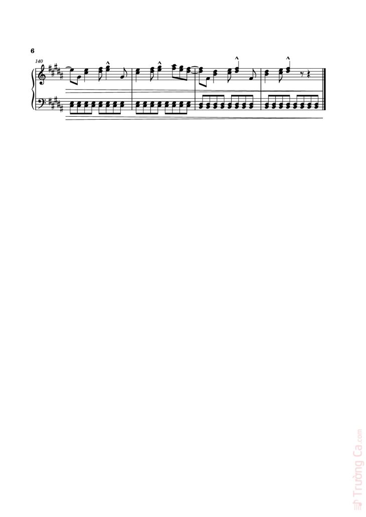 Page 6 of the piano sheet music PDF Piano – Angeleyes Sheet Piano by ABBA