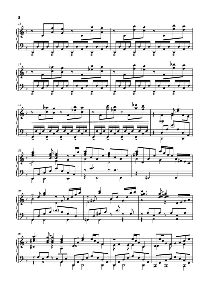 Page 2 of the piano sheet music PDF Piano – Testify Piano by Void (Mournfinale) feat. 星熊南巫