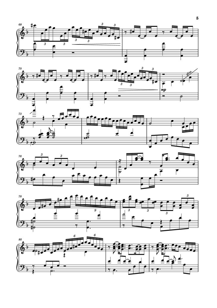 Page 5 of the piano sheet music PDF Piano – Testify Piano by Void (Mournfinale) feat. 星熊南巫