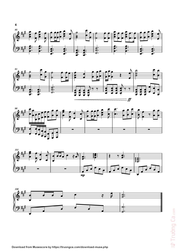 Page 4 of the piano sheet music PDF Piano – Die with a smile Piano by Moull