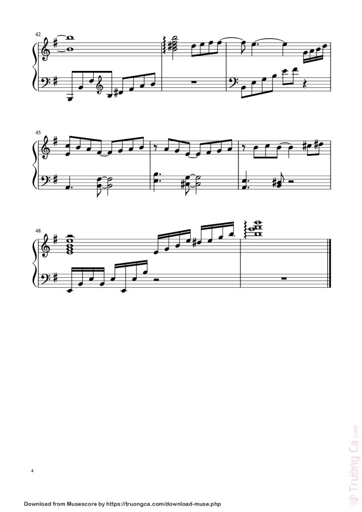 Page 4 of the piano sheet music PDF Piano – FullHouse Piano by Composer: Quốc Thống