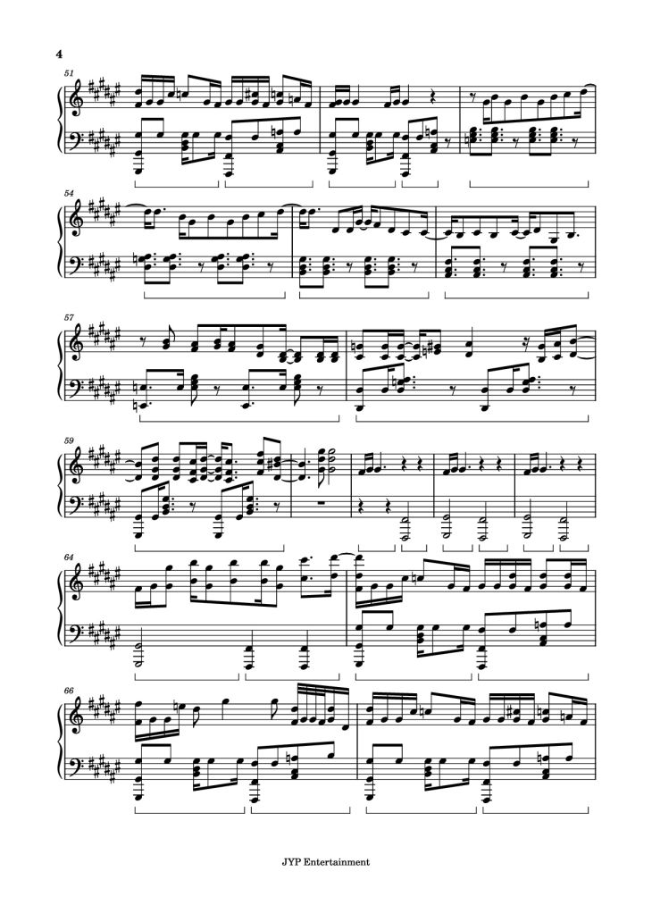 Page 4 of the piano sheet music PDF Piano – MANIAC Piano by Cover by blueberrieszn