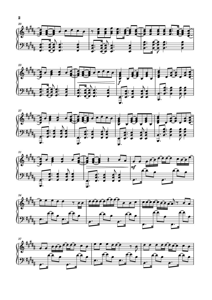 Page 2 of the piano sheet music PDF Piano – Before You Leave Me Piano by Alex Warren