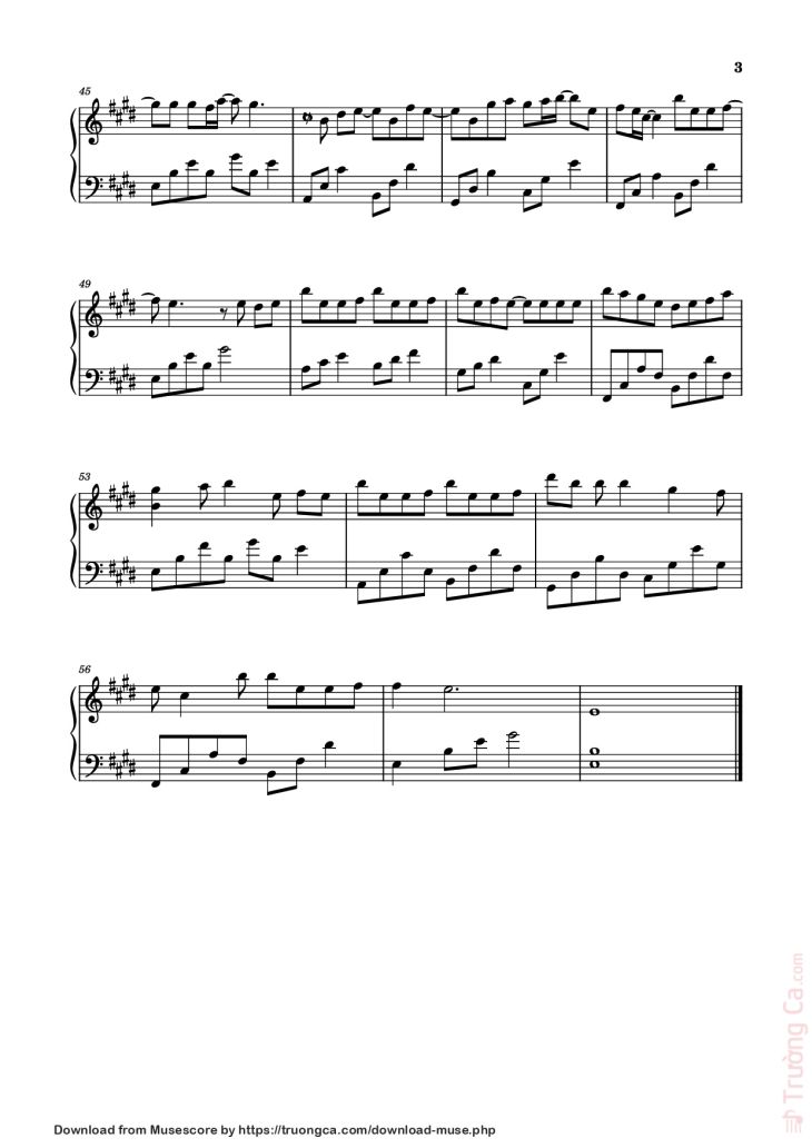 Page 3 of the piano sheet music PDF Piano – 没人会永远陪着你 Piano by 李怡然