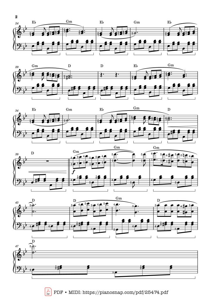 Page 2 of the piano sheet music PDF Piano – Valse pour maman (ou pour un vieux couple polonais) Piano by Alexandra Stréliski