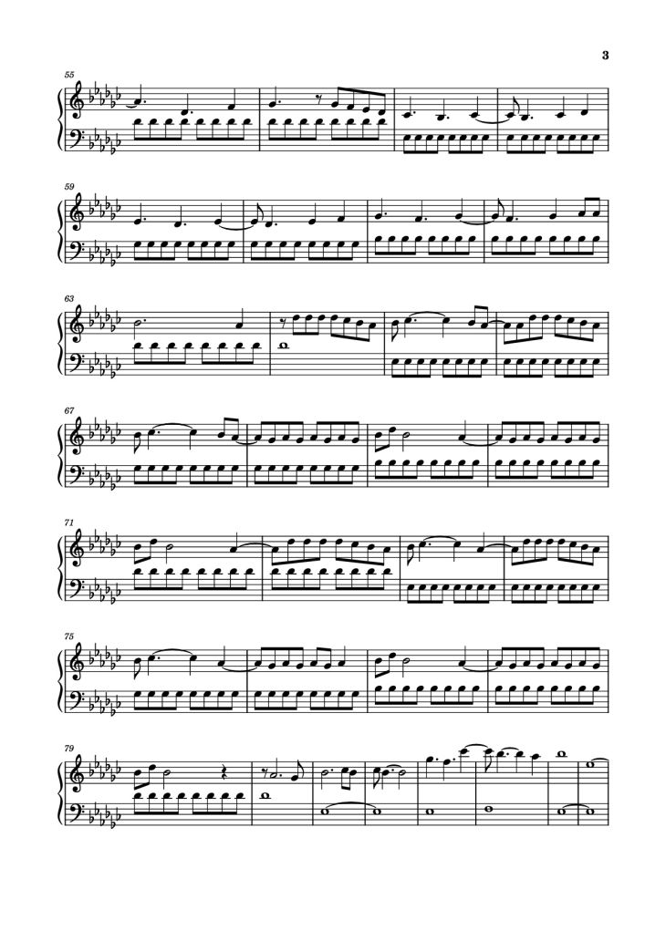 Page 3 of the piano sheet music PDF Piano – Tattoo Piano by Wesley Steenbergen
