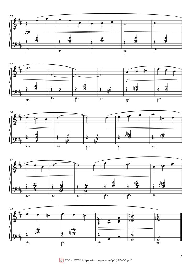 Page 3 of the piano sheet music PDF Piano – Gymnopédie No. 1 by Erik Satie