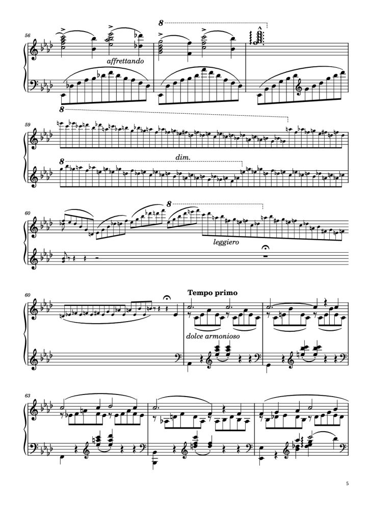 Page 5 of the piano sheet music PDF Piano – Liebestraum No. 3 in A♭ Major Piano by Franz Liszt