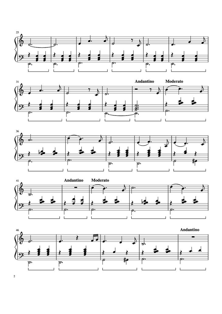 Page 2 of the piano sheet music PDF Piano – 日向敏文 - Reflections Piano by Undefined