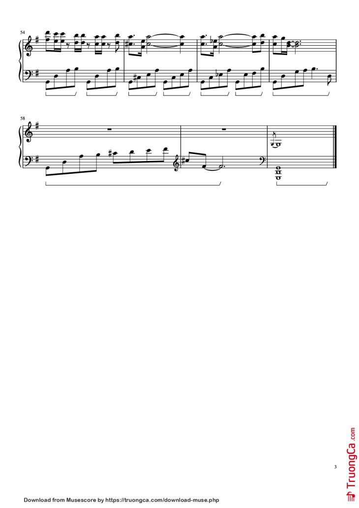 Page 3 of the piano sheet music PDF Piano – 明日へ Piano by Undefined