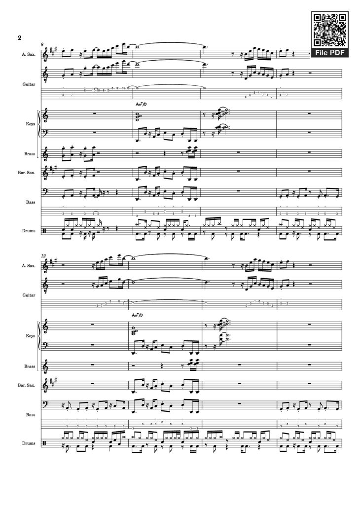 Page 2 of the piano sheet music PDF – Nab That Chap Piano by T-Square
