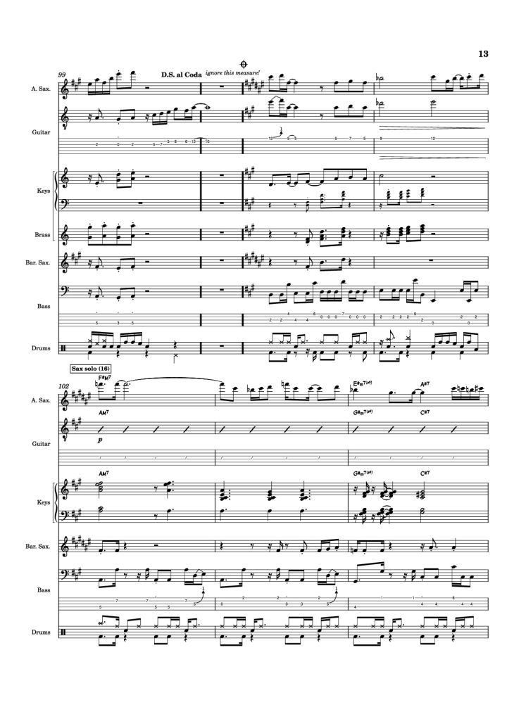 Page 13 of the piano sheet music PDF – Nab That Chap Piano by T-Square