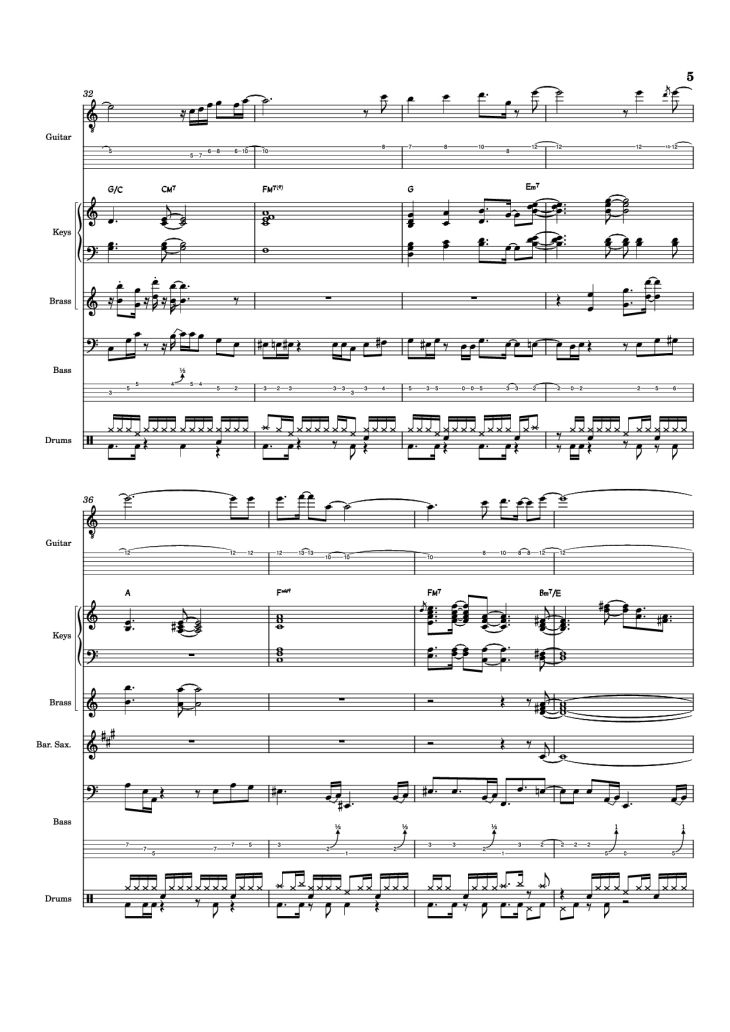 Page 5 of the piano sheet music PDF – Nab That Chap Piano by T-Square