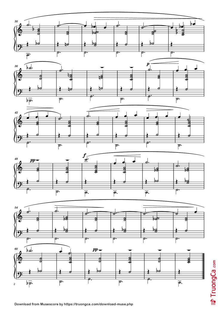 Page 2 of the piano sheet music PDF Piano – Gymnopédie No. 2 Piano by Erik Satie