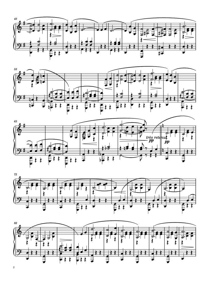 Page 2 of the piano sheet music PDF Piano – Je Te Veux Piano by Erik Satie