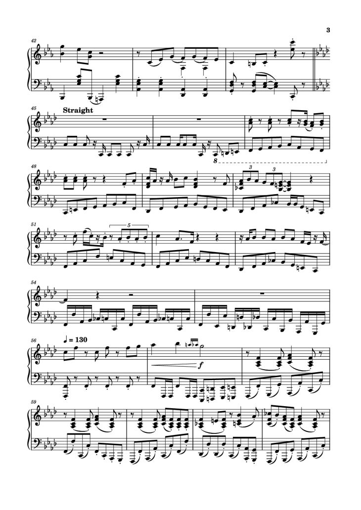 Page 3 of the piano sheet music PDF Piano – Ev