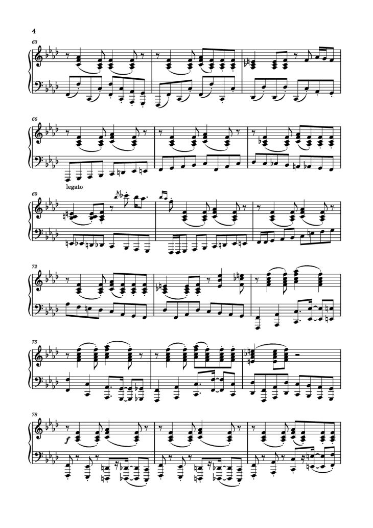 Page 4 of the piano sheet music PDF Piano – Ev