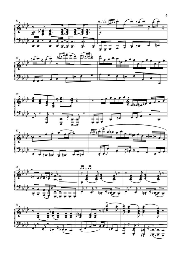 Page 5 of the piano sheet music PDF Piano – Ev