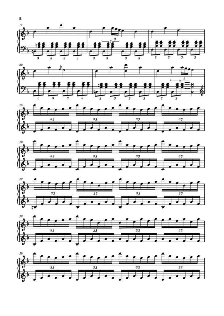 Page 2 of the piano sheet music PDF Piano – Starry Night Piano by Jordan Critz