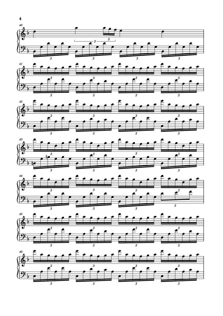 Page 4 of the piano sheet music PDF Piano – Starry Night Piano by Jordan Critz