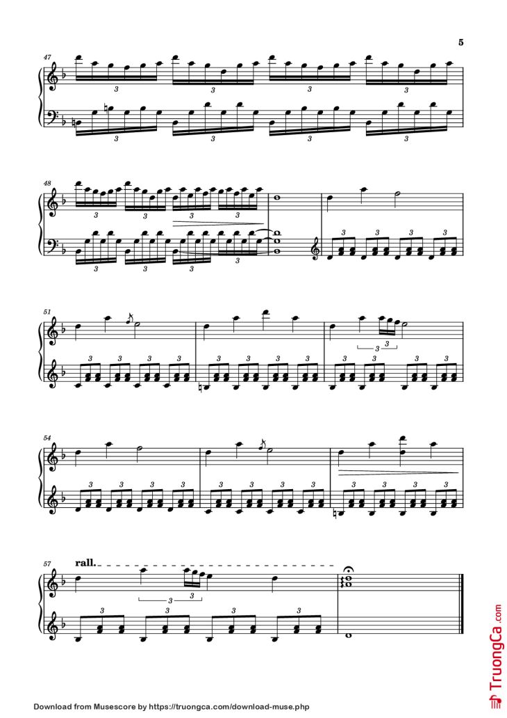Page 5 of the piano sheet music PDF Piano – Starry Night Piano by Jordan Critz
