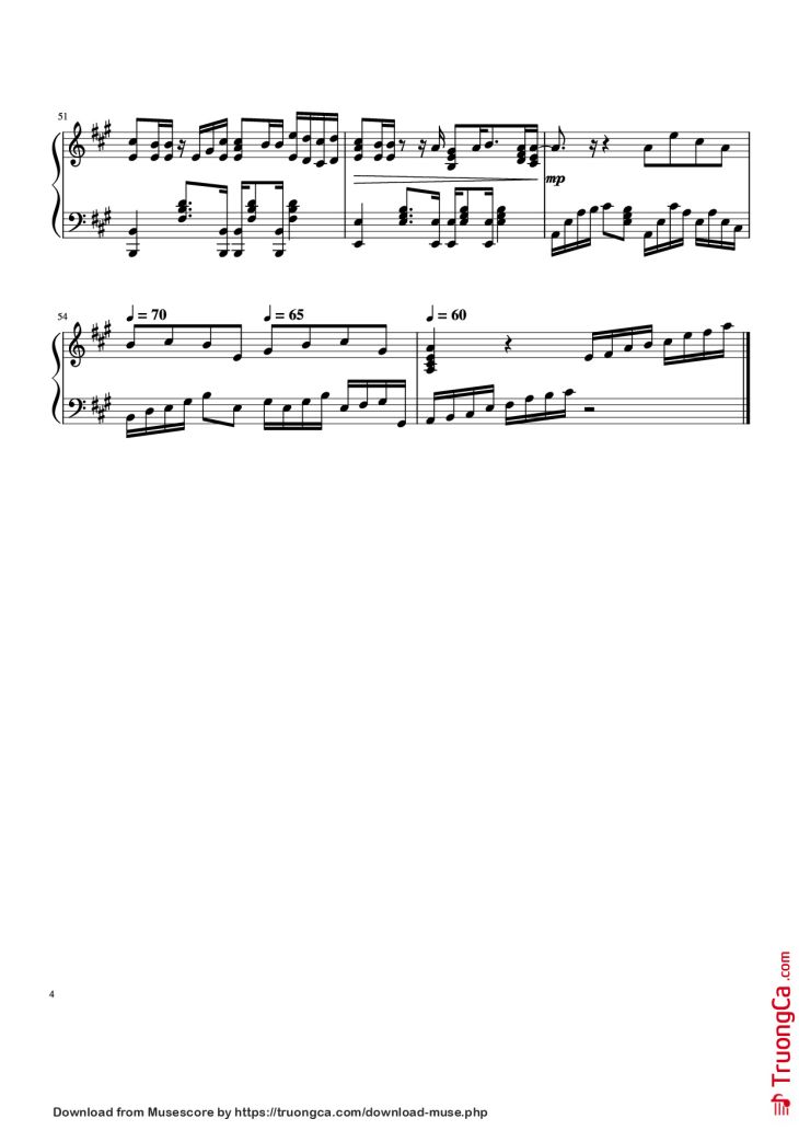 Page 4 of the piano sheet music PDF Piano – Chúng ta của hiện tại Piano by Sơn Tùng M-TP