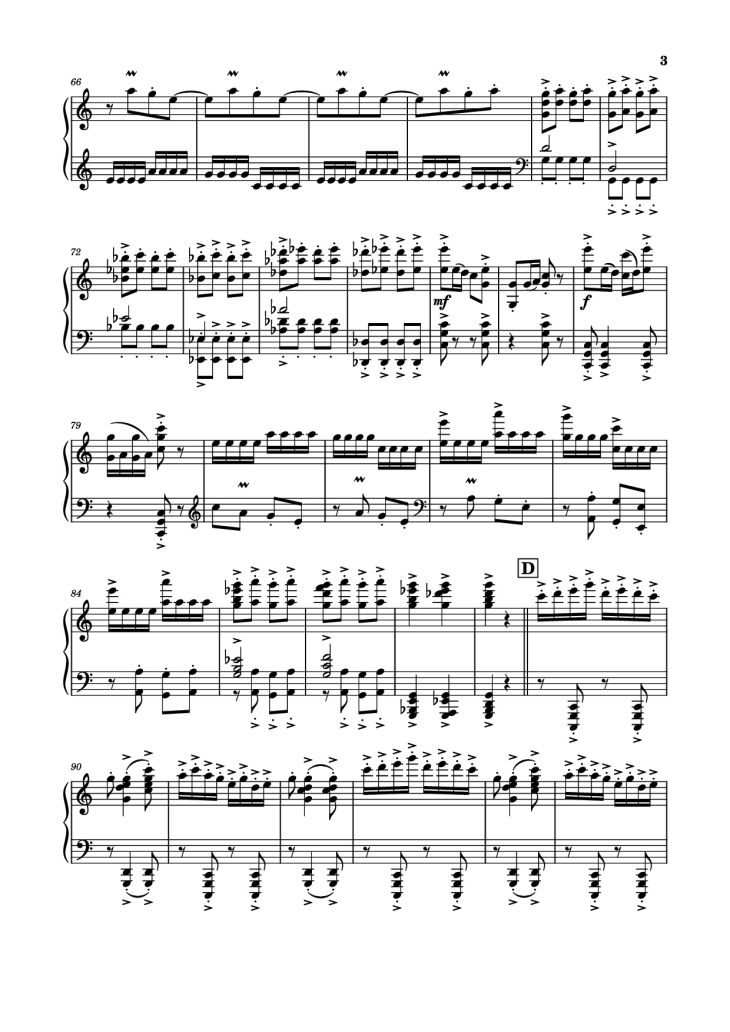 Page 3 of the piano sheet music PDF Piano – Spring Festival Overture Piano by Composed by Huanzhi Li 李焕之