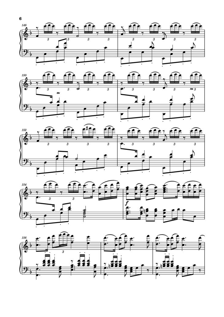 Page 6 of the piano sheet music PDF Piano – Spring Festival Overture Piano by Composed by Huanzhi Li 李焕之