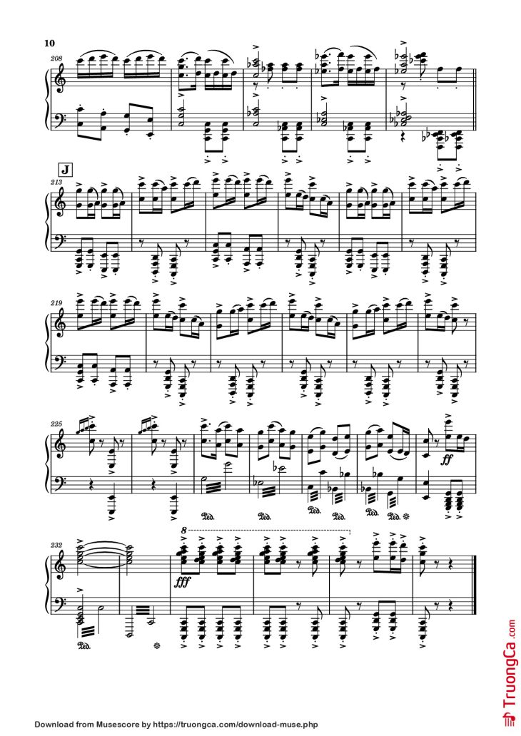 Page 10 of the piano sheet music PDF Piano – Spring Festival Overture Piano by Composed by Huanzhi Li 李焕之