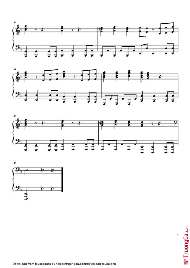 Page 5 of the piano sheet music PDF Piano – Pirates of the Caribbean Piano by Hans Zimmer & Klaus Badelt
