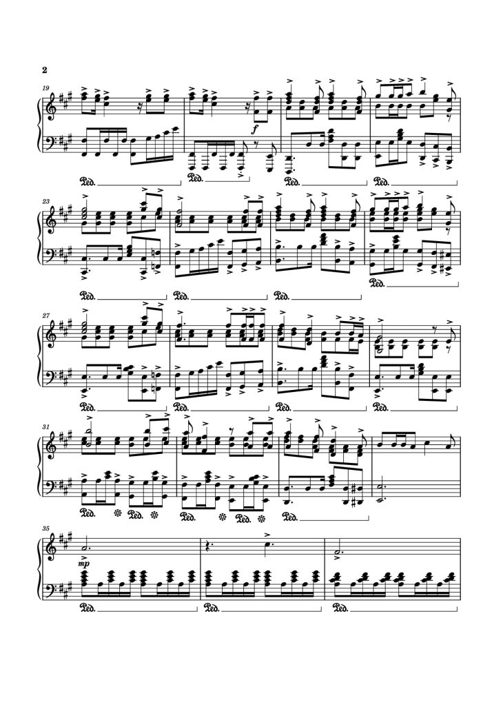 Page 2 of the piano sheet music PDF Piano – Die With A Smile Piano by Bruno Mars, Lady Gaga