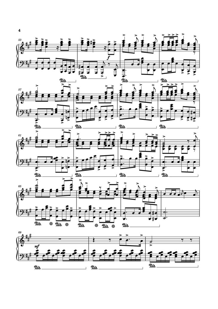 Page 4 of the piano sheet music PDF Piano – Die With A Smile Piano by Bruno Mars, Lady Gaga