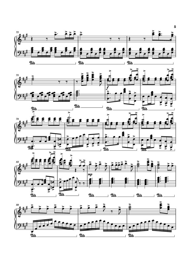 Page 5 of the piano sheet music PDF Piano – Die With A Smile Piano by Bruno Mars, Lady Gaga