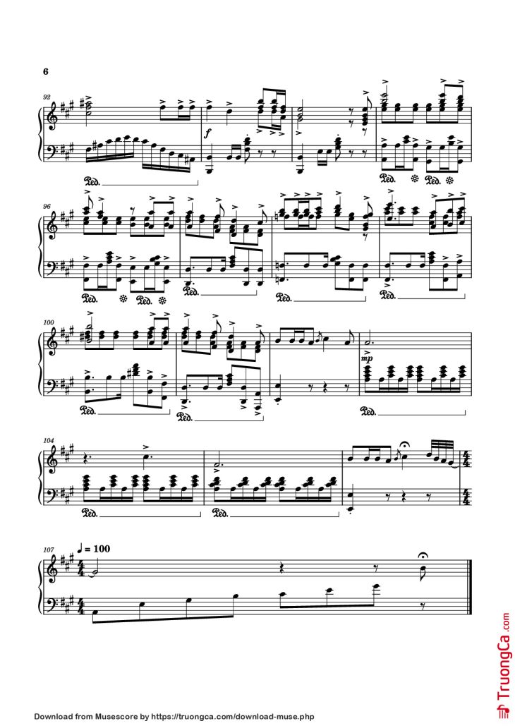 Page 6 of the piano sheet music PDF Piano – Die With A Smile Piano by Bruno Mars, Lady Gaga