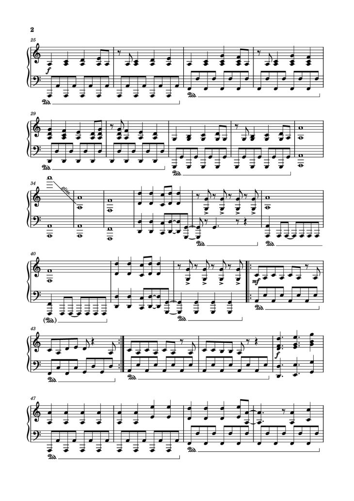 Page 2 of the piano sheet music PDF Piano – Лесник Piano by _t0Xic26_