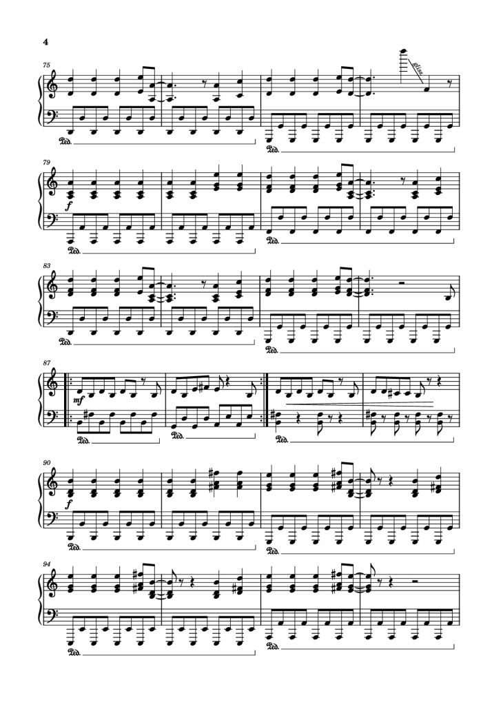 Page 4 of the piano sheet music PDF Piano – Лесник Piano by _t0Xic26_