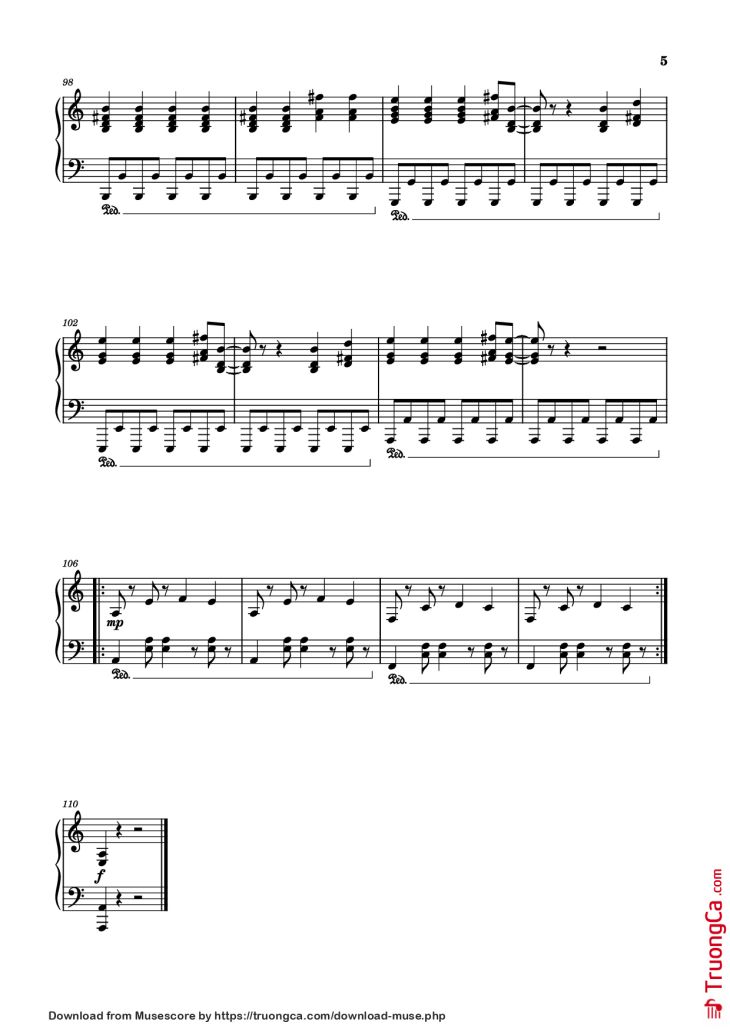 Page 5 of the piano sheet music PDF Piano – Лесник Piano by _t0Xic26_