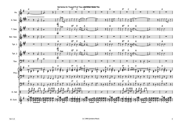 Page 4 of the piano sheet music PDF – Bad Moon RIsing Piano by Dave McGuinness