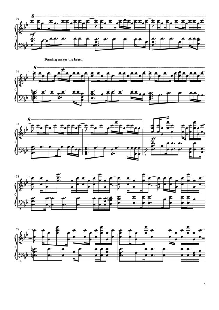 Page 3 of the piano sheet music PDF – Unfolded & I Remember My Name Piano by Jung Jae-il