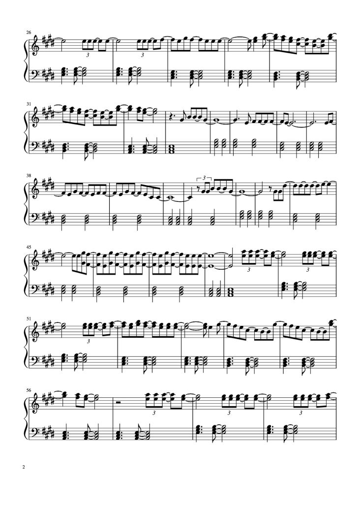 Page 2 of the piano sheet music PDF Piano – Falling Piano by Harry Styles