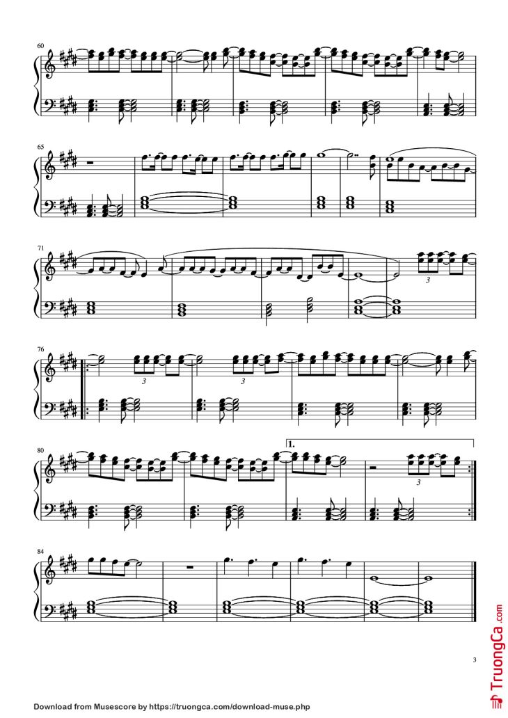 Page 3 of the piano sheet music PDF Piano – Falling Piano by Harry Styles
