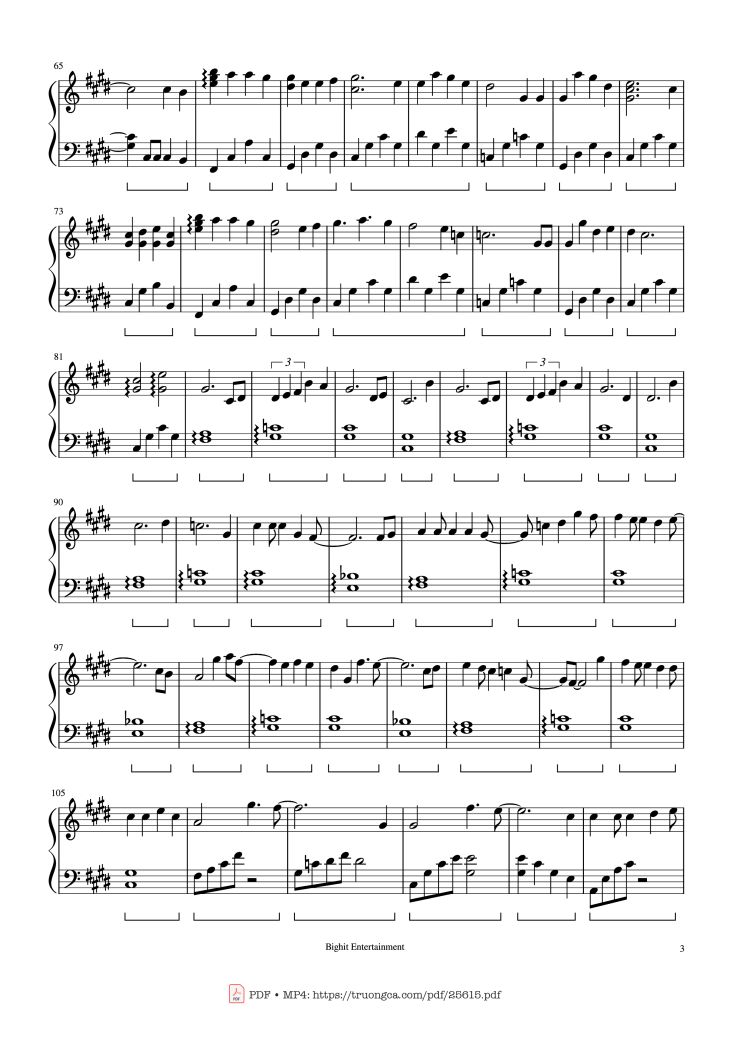 Page 3 of the piano sheet music PDF Piano – Still With You Piano by Arranged by Myee89