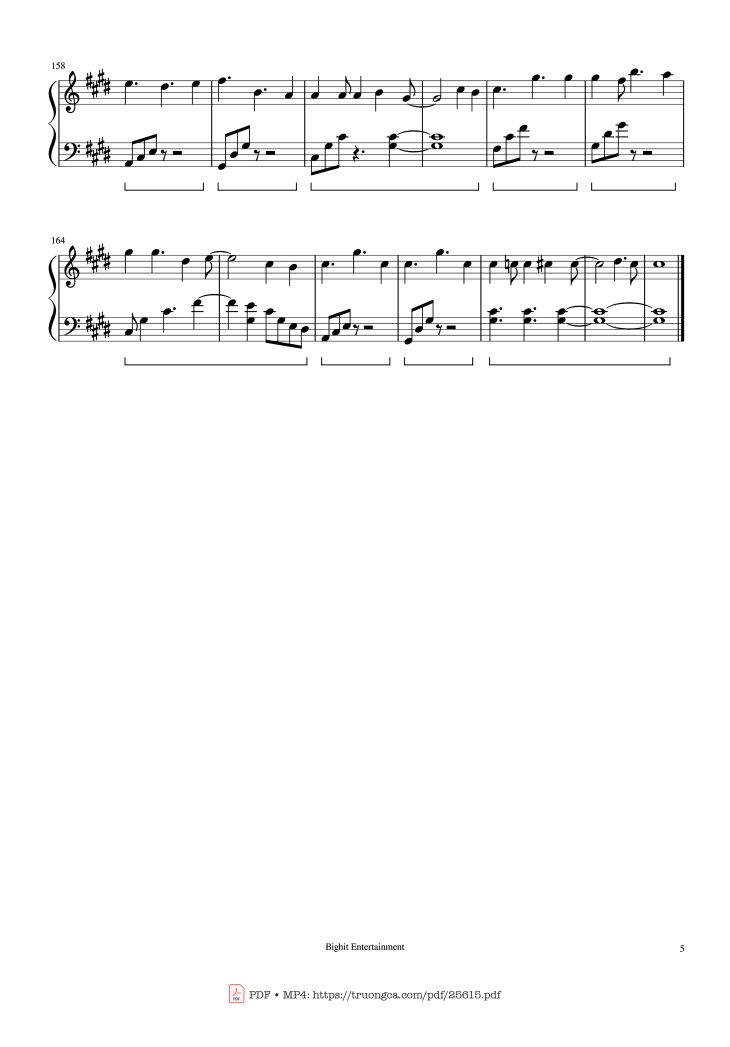 Page 5 of the piano sheet music PDF Piano – Still With You Piano by Arranged by Myee89