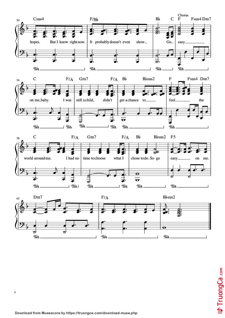 Page 4 of the piano sheet music PDF Piano – Easy on me Piano by Undefined