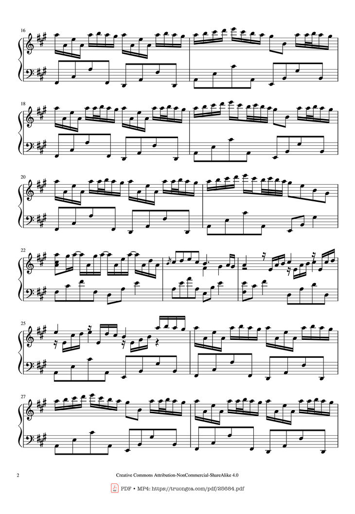 Page 2 of the piano sheet music PDF Piano – River Flows In You Piano by Yiruma