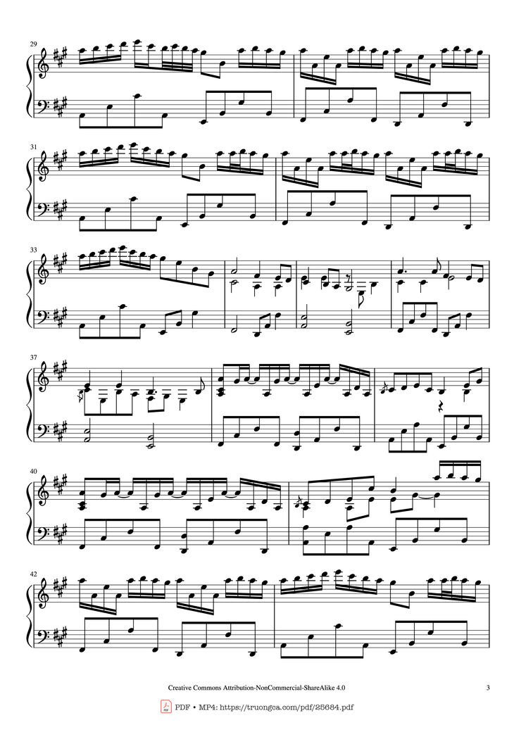 Page 3 of the piano sheet music PDF Piano – River Flows In You Piano by Yiruma