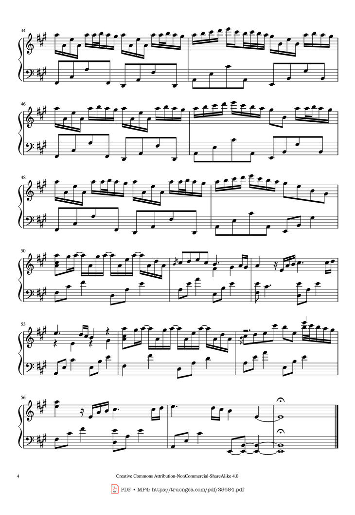 Page 4 of the piano sheet music PDF Piano – River Flows In You Piano by Yiruma