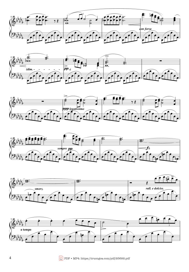 Page 4 of the piano sheet music PDF Piano – Nocturne Op. 9 No. 1 by Chopin